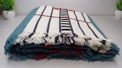 Handwoven Naga Tribes Traditional Blanket,Native Indians Shawl,Ethnic Embroidery Tribal Throw Blanket/Wrap,Tribal Home Decor,Earthy Clothing
