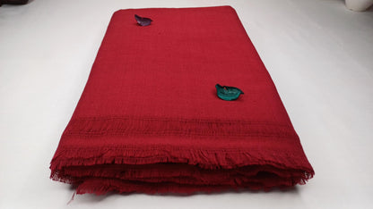 MANJUSHRI Large Handwoven Organic Cotton Maroon Tibetan Buddhist Monk Meditation Shawl,Indian Cotton Tantrik Prayer Wrap,Buddhist Prayer Zen