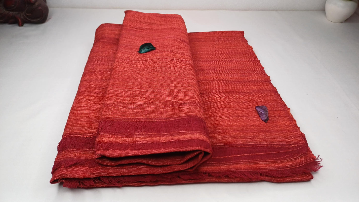 PEACE Silk X-Large Traditional Handwoven Tibetan Buddhist Raw Eri Silk Meditation Shawl,Buddhist Tantrik Silk Meditation Wrap,Ahimsa SilkZen