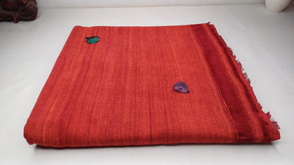 PEACE Silk X-Large Traditional Handwoven Tibetan Buddhist Raw Eri Silk Meditation Shawl,Buddhist Tantrik Silk Meditation Wrap,Ahimsa SilkZen