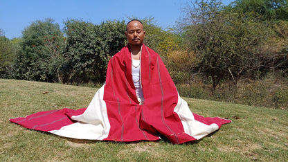 TANTRIK Large Traditional Handwoven Tibetan Buddhist Ngakpa Tantric Raw Eri Silk Meditation Shawl,Buddhist Silk Shawl,Ngakpa Meditation Wrap
