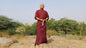 Layman Cotton Burgundy Tibetan Buddhist Meditation Robe Set,Shirt/Wrap Buddhist Prayer Suit,Zen Meditation Clothing,Spiritual Temple Costume