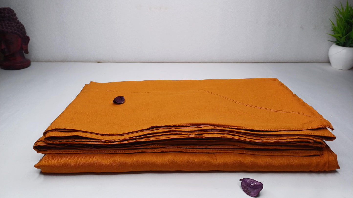 3 Piece Tailored Organic Cotton Authentic Theraveda Buddhist Monk Monastic Robe Set,Kasaya Monastic Prayer/Meditation/Spiritual Cloth Set