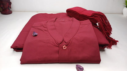 3 Piece Tailored Organic Cotton Authentic Theraveda Buddhist Monk Monastic Robe Set,Kasaya Monastic Prayer/Meditation/Spiritual Cloth Set