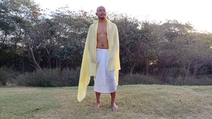 Handwoven Lightweight Lime Pure Pashmina Wool Meditation Shawl,Pashmina Wool Prayer Wrap,Himalayan Cashmere Stole/Scarf,Pashmina Wool Wrap