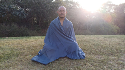 Handwoven Lightweight Blue Pure Pashmina Wool Meditation Shawl,Pashmina Wool Prayer Wrap,Himalayan Cashmere Stole/Scarf,Pashmina Wool Wrap