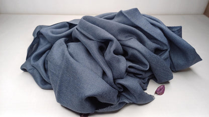 Handwoven Lightweight Blue Pure Pashmina Wool Meditation Shawl,Pashmina Wool Prayer Wrap,Himalayan Cashmere Stole/Scarf,Pashmina Wool Wrap