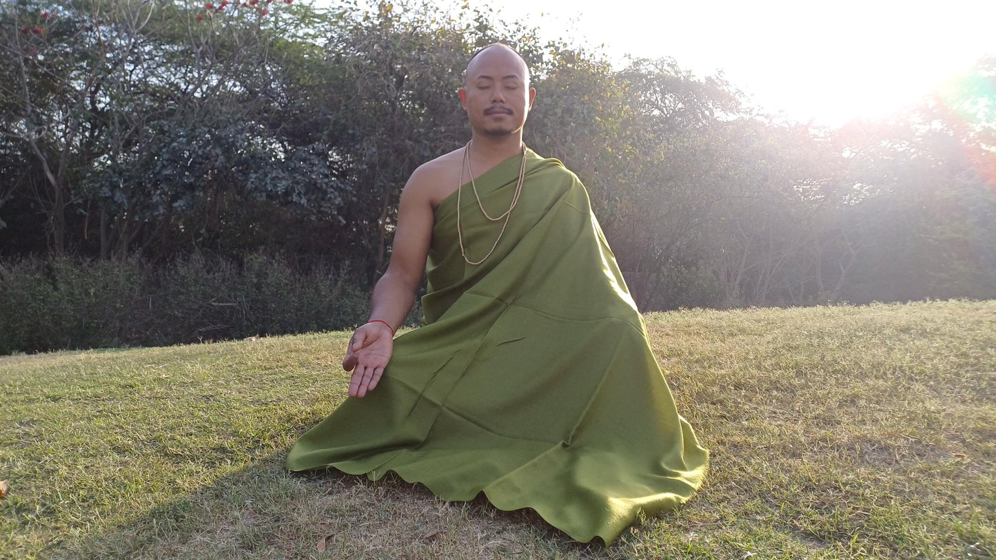 Handwoven Large Lightweight Green Color Authentic Himalayan Cashmere Wool Meditation Shawl,Ethical Cashmere Prayer Yoga Wrap,Wedding Shawl