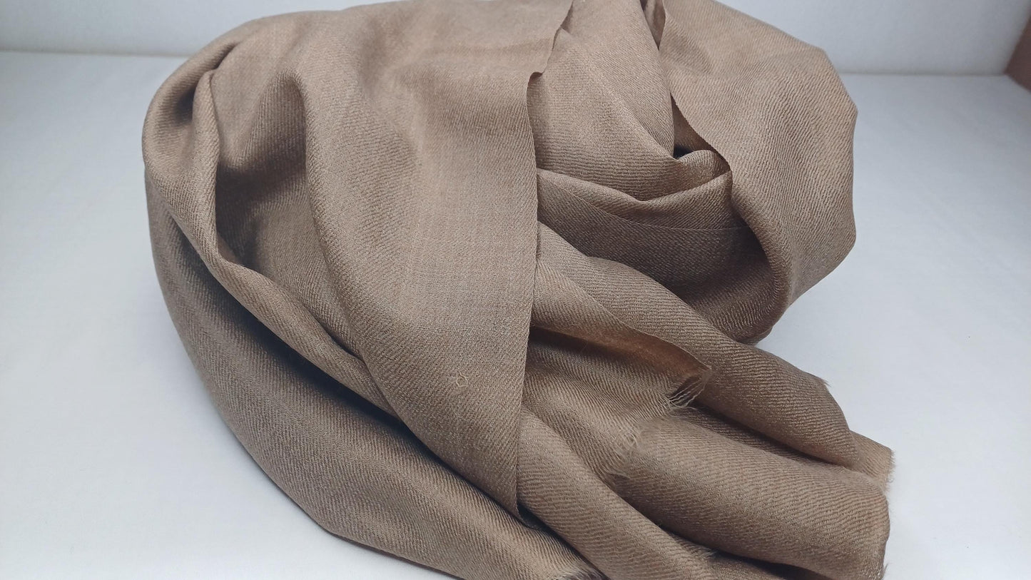 Handwoven Large Lightweight Beige Color Authentic Himalayan Cashmere Wool Meditation Shawl,Ethical Cashmere Prayer Yoga Wrap,Wedding Shawl