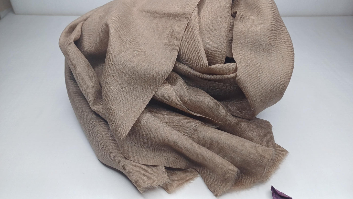 Handwoven Large Lightweight Beige Color Authentic Himalayan Cashmere Wool Meditation Shawl,Ethical Cashmere Prayer Yoga Wrap,Wedding Shawl