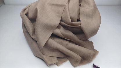Handwoven Large Lightweight Beige Color Authentic Himalayan Cashmere Wool Meditation Shawl,Ethical Cashmere Prayer Yoga Wrap,Wedding Shawl