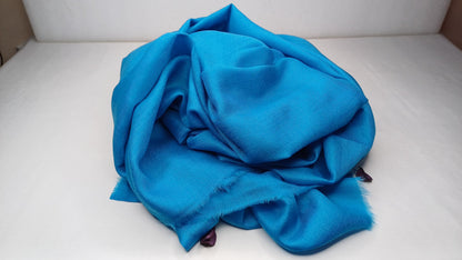 Handwoven Large Lightweight Blue Color Authentic Himalayan Cashmere Wool Meditation Shawl,Ethical Cashmere Prayer Yoga Wrap,Wedding Shawl