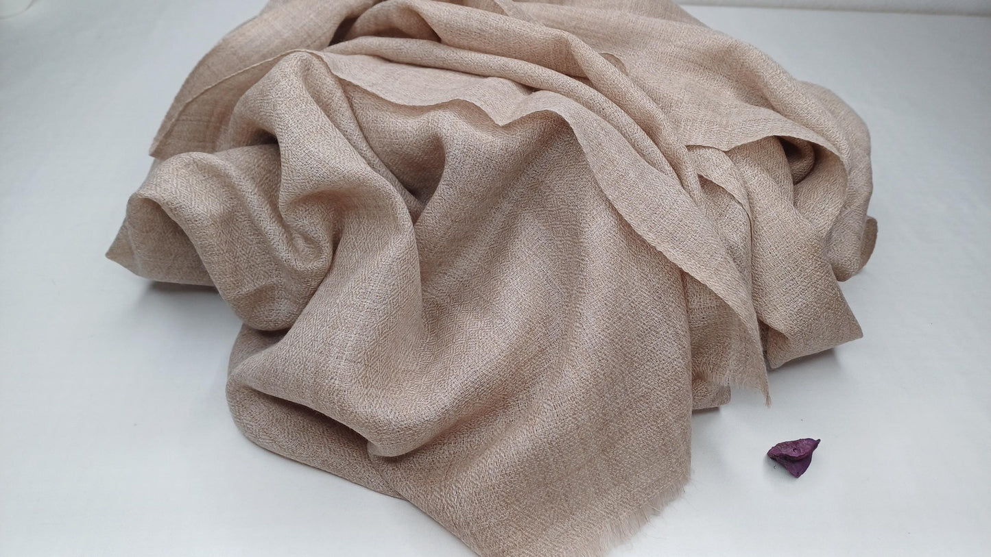 Handwoven Lightweight Grey  Pure Pashmina Wool Meditation Shawl,Pashmina Wool Prayer Wrap,Himalayan Cashmere Stole/Scarf,Pashmina Wool Wrap