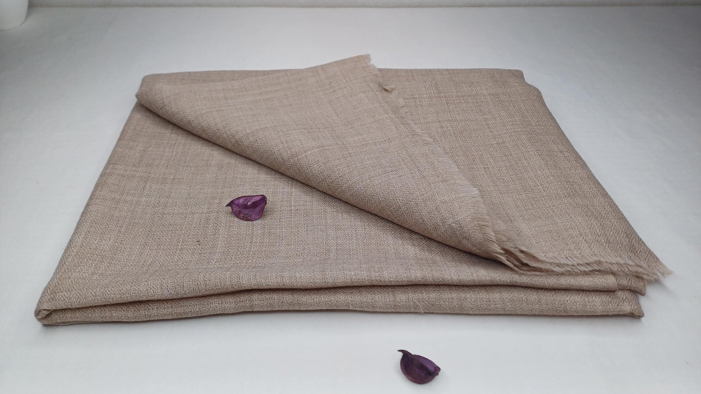 Handwoven Lightweight Grey  Pure Pashmina Wool Meditation Shawl,Pashmina Wool Prayer Wrap,Himalayan Cashmere Stole/Scarf,Pashmina Wool Wrap