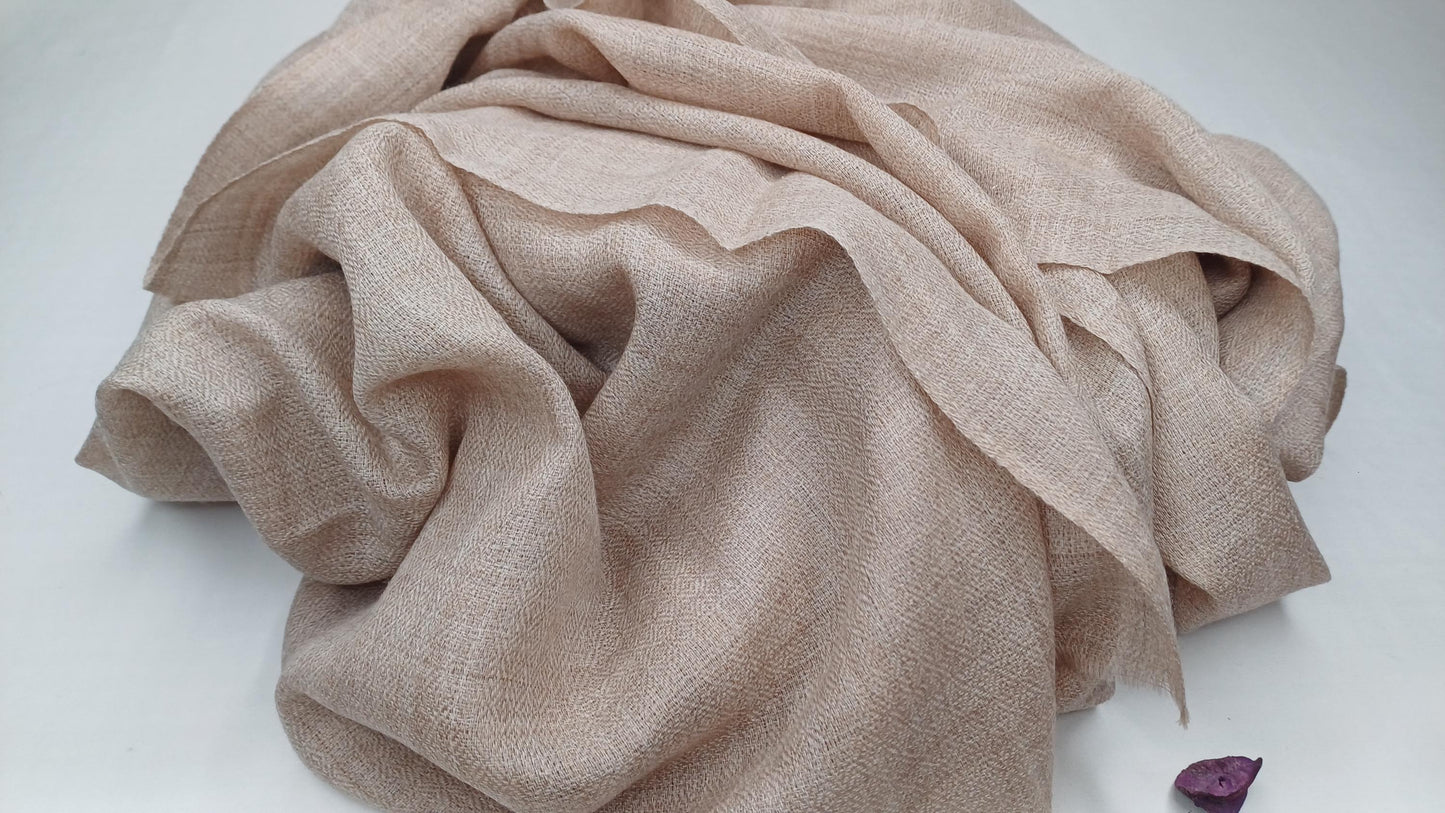 Handwoven Lightweight Grey  Pure Pashmina Wool Meditation Shawl,Pashmina Wool Prayer Wrap,Himalayan Cashmere Stole/Scarf,Pashmina Wool Wrap