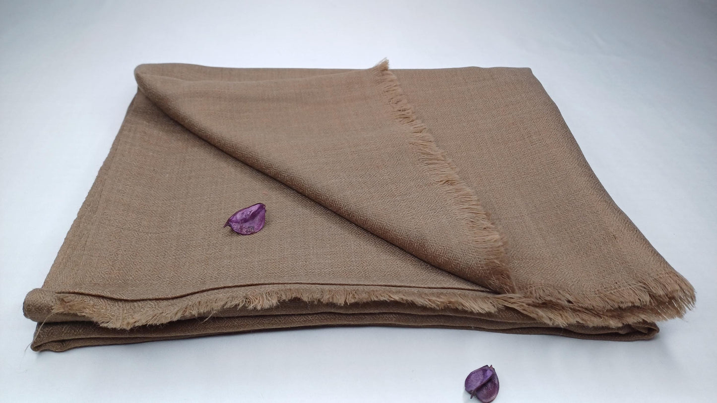 Handwoven Lightweight Grey  Pure Pashmina Wool Meditation Shawl,Pashmina Wool Prayer Wrap,Himalayan Cashmere Stole/Scarf,Pashmina Wool Wrap