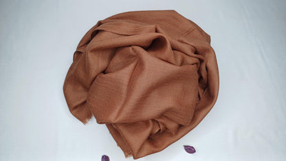 Handwoven Lightweight Brown Pure Pashmina Wool Meditation Shawl,Pashmina Wool Prayer Wrap,Himalayan Cashmere Stole/Scarf,Pashmina Wool Wrap