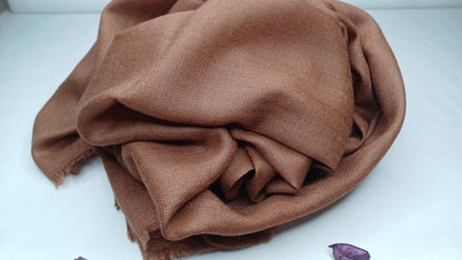 Handwoven Lightweight Brown Pure Pashmina Wool Meditation Shawl,Pashmina Wool Prayer Wrap,Himalayan Cashmere Stole/Scarf,Pashmina Wool Wrap