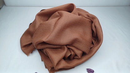 Handwoven Lightweight Brown Pure Pashmina Wool Meditation Shawl,Pashmina Wool Prayer Wrap,Himalayan Cashmere Stole/Scarf,Pashmina Wool Wrap