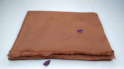 Handwoven Lightweight Brown Pure Pashmina Wool Meditation Shawl,Pashmina Wool Prayer Wrap,Himalayan Cashmere Stole/Scarf,Pashmina Wool Wrap