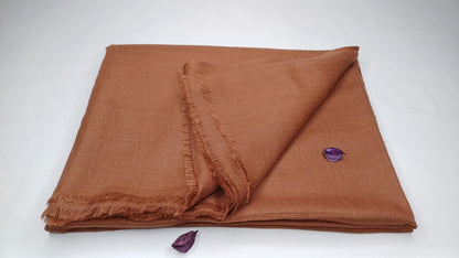 Handwoven Lightweight Brown Pure Pashmina Wool Meditation Shawl,Pashmina Wool Prayer Wrap,Himalayan Cashmere Stole/Scarf,Pashmina Wool Wrap