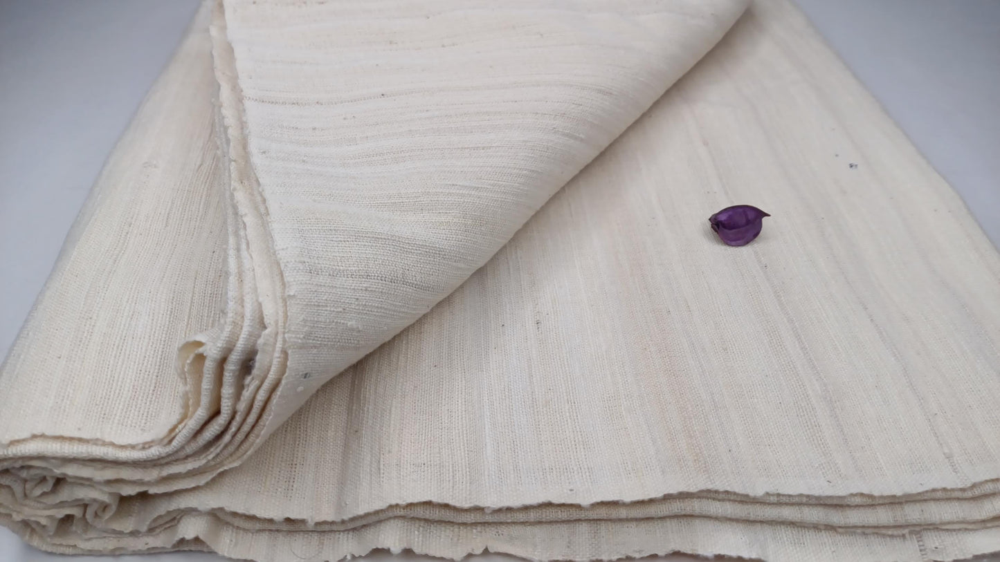 NIRVANA Large Traditional Handwoven White Tibetan Buddhist Raw Eri Silk Meditation Shawl,Tantric Meditation Wrap,Buddhist Prayer Silk Zen