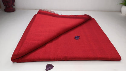 MANJUSHRI Large Handwoven Organic Cotton Red Tibetan Buddhist Monk Meditation Shawl,Indian Cotton Tantrik Prayer Wrap,Buddhist Prayer Zen