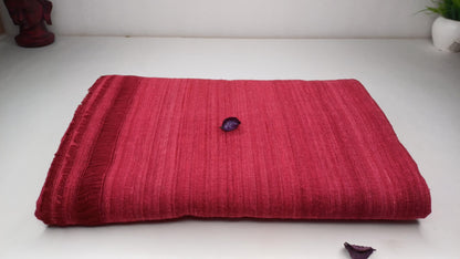 NIRVANA Large Traditional Handwoven Burgundy Tibetan Buddhist Raw Eri Silk Meditation Shawl,Tantric Meditation Wrap,Buddhist Prayer Silk Zen