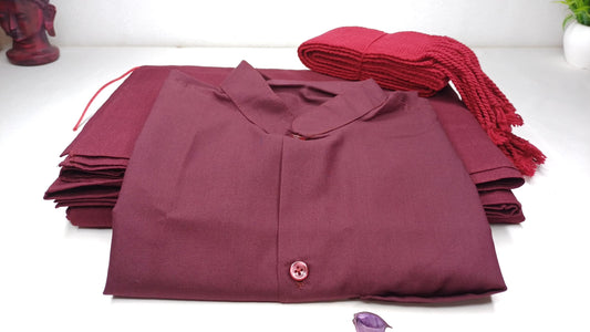 3 Piece Tailored Organic Cotton Authentic Theraveda Buddhist Monk Monastic Robe Set,Kasaya Monastic Prayer/Meditation/Spiritual Cloth Set