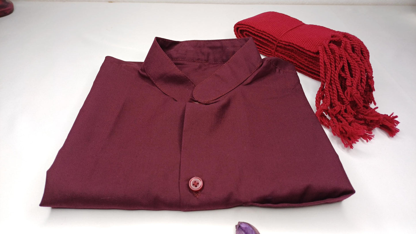 3 Piece Tailored Organic Cotton Authentic Theraveda Buddhist Monk Monastic Robe Set,Kasaya Monastic Prayer/Meditation/Spiritual Cloth Set