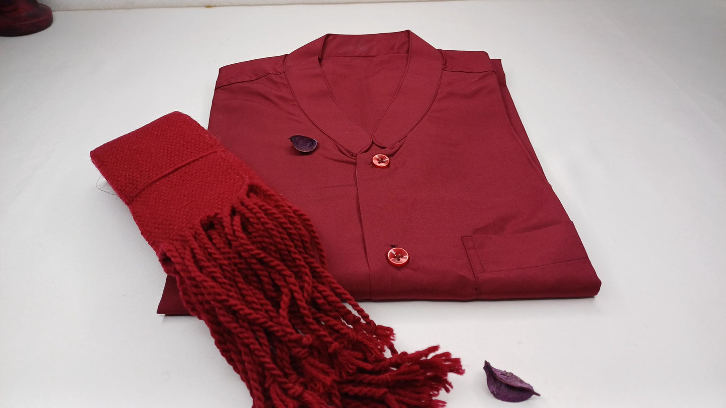 3 Piece Tailored Organic Cotton Authentic Theraveda Buddhist Monk Monastic Robe Set,Kasaya Monastic Prayer/Meditation/Spiritual Cloth Set