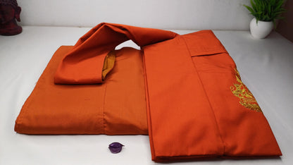 Theraveda Organic Cotton Authentic Buddhist Monk Monastic Robe and Color-Matching Bag Set,Kasaya Monastic Essential Kit,Monks Carrying Combo