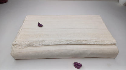 NIRVANA Large Traditional Handwoven White Tibetan Buddhist Raw Eri Silk Meditation Shawl,Tantric Meditation Wrap,Buddhist Prayer Silk Zen
