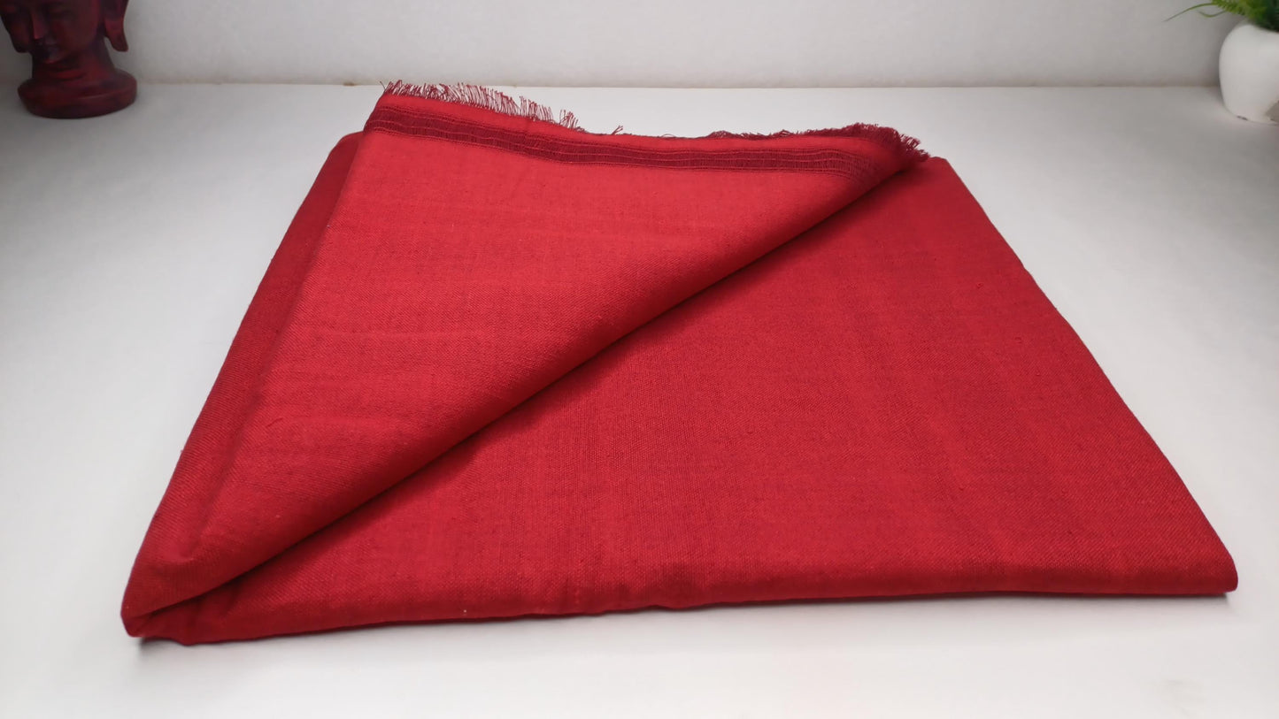 MANJUSHRI Large Handwoven Organic Cotton Maroon Tibetan Buddhist Monk Meditation Shawl,Indian Cotton Tantrik Prayer Wrap,Buddhist Prayer Zen