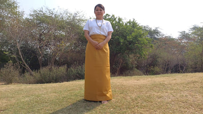 Layman Unisex Tibetan Buddhist Meditation Skirt,Tibetan Half Chuba Wrap-Around Cotton Meditation Cloth,Monastery Style Spiritual Lower Robe