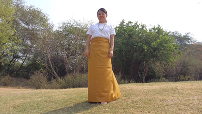Layman Unisex Tibetan Buddhist Meditation Skirt,Tibetan Half Chuba Wrap-Around Cotton Meditation Cloth,Monastery Style Spiritual Lower Robe