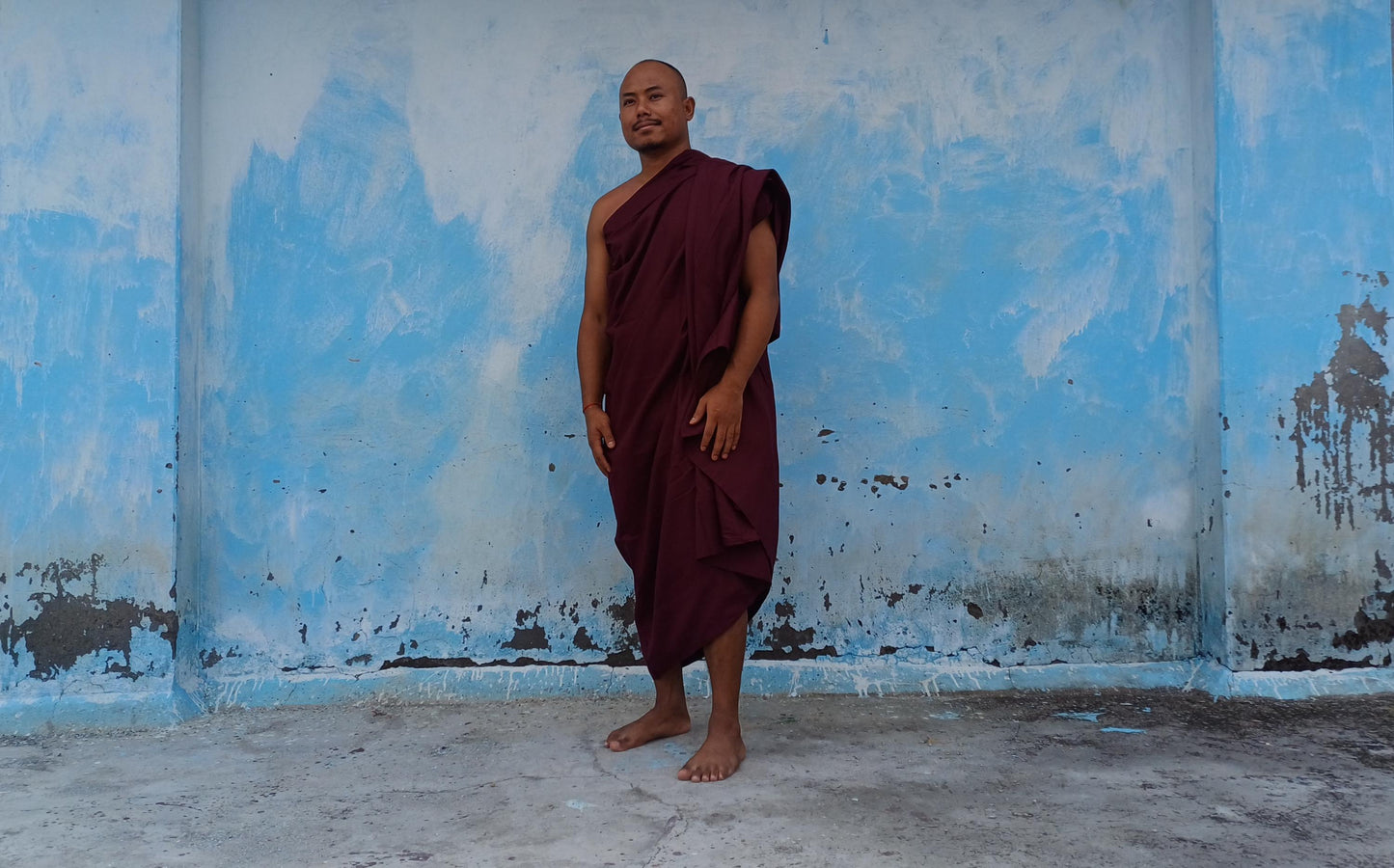 One Piece HandTailored Organic Cotton Authentic Buddhist Monk Monastic Robe,Kasaya Buddhist Monk Prayer/Meditation/Spiritual Cloth,Monk Gift