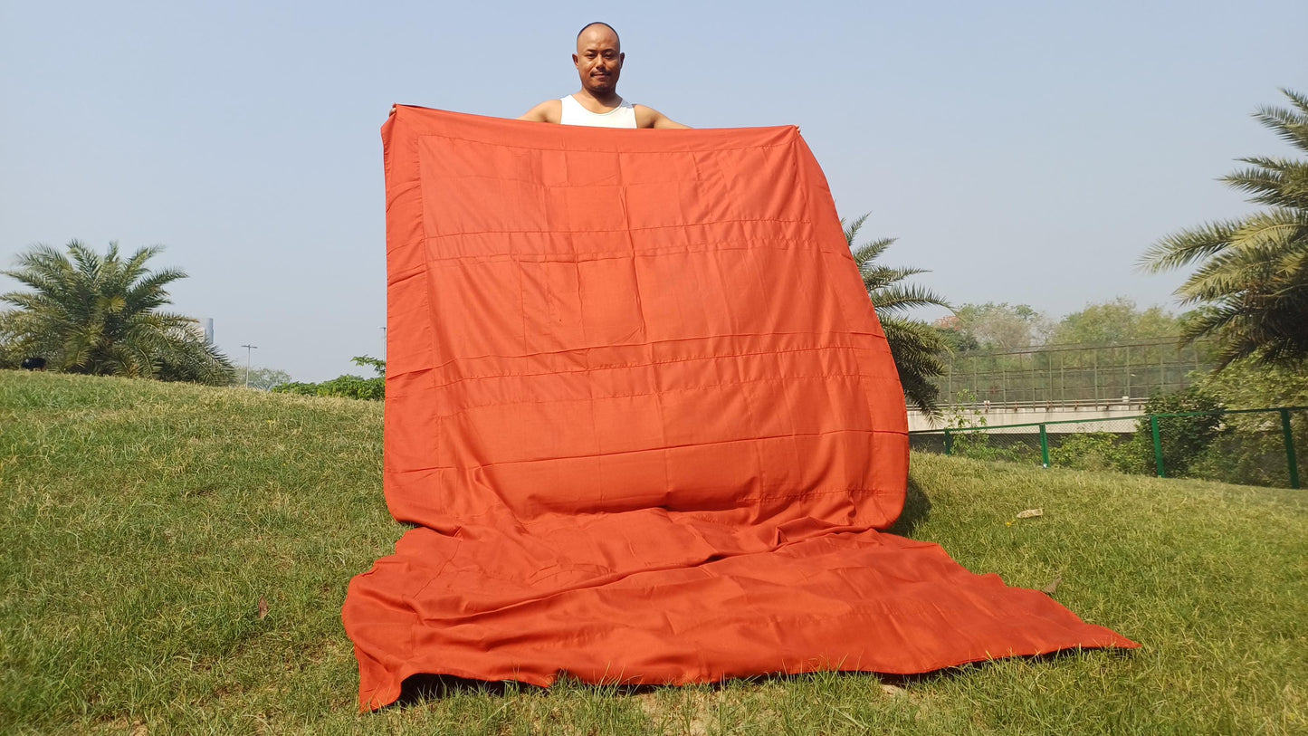 One Piece HandTailored Organic Cotton Authentic Buddhist Monk Monastic Robe,Kasaya Buddhist Monk Prayer/Meditation/Spiritual Cloth,Monk Gift