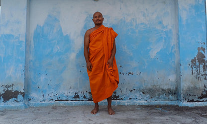 One Piece HandTailored Organic Cotton Authentic Buddhist Monk Monastic Robe,Kasaya Buddhist Monk Prayer/Meditation/Spiritual Cloth,Monk Gift