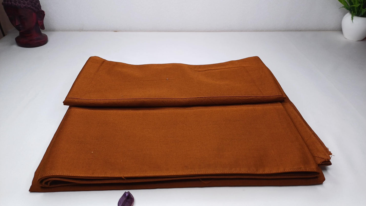 Four Piece Tailored Organic Cotton Authentic Theraveda Buddhist Monk Monastic Robe Set,Kasaya Monastic Prayer/Meditation/Spiritual Cloth Set