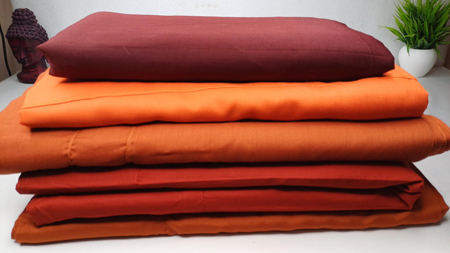 6 Piece Complete Tailored Organic Cotton Theraveda Buddhist Monk Monastic Robe Set,Kasaya Monastic Prayer/Meditation/Spiritual Cloth Set