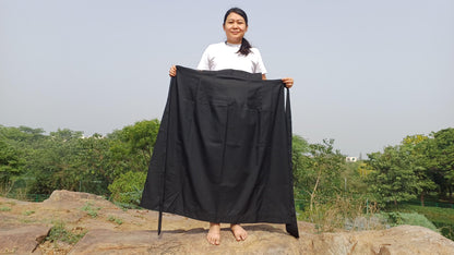 Layman Unisex Tibetan Buddhist Meditation Skirt,Tibetan Half Chuba Wrap-Around Cotton Meditation Cloth,Monastery Style Spiritual Lower Robe