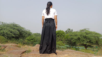 Layman Unisex Tibetan Buddhist Meditation Skirt,Tibetan Half Chuba Wrap-Around Cotton Meditation Cloth,Monastery Style Spiritual Lower Robe