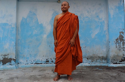 One Piece HandTailored Organic Cotton Authentic Buddhist Monk Monastic Robe,Kasaya Buddhist Monk Prayer/Meditation/Spiritual Cloth,Monk Gift