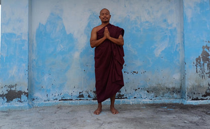 One Piece HandTailored Organic Cotton Authentic Buddhist Monk Monastic Robe,Kasaya Buddhist Monk Prayer/Meditation/Spiritual Cloth,Monk Gift