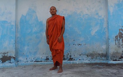 One Piece HandTailored Organic Cotton Authentic Buddhist Monk Monastic Robe,Kasaya Buddhist Monk Prayer/Meditation/Spiritual Cloth,Monk Gift