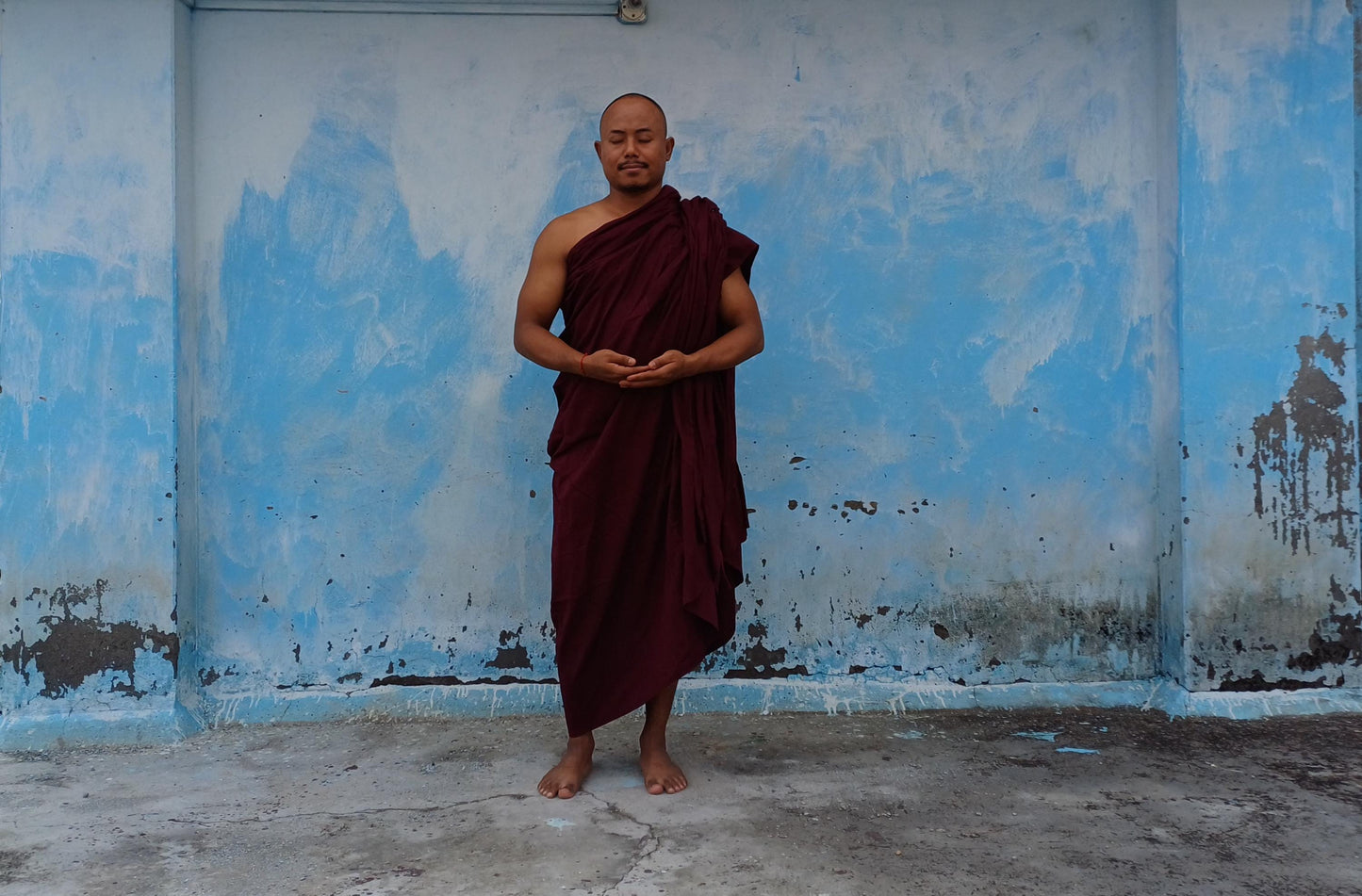 One Piece HandTailored Organic Cotton Authentic Buddhist Monk Monastic Robe,Kasaya Buddhist Monk Prayer/Meditation/Spiritual Cloth,Monk Gift