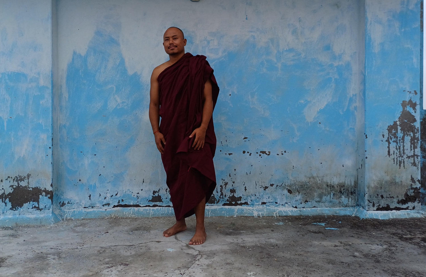 One Piece HandTailored Organic Cotton Authentic Buddhist Monk Monastic Robe,Kasaya Buddhist Monk Prayer/Meditation/Spiritual Cloth,Monk Gift