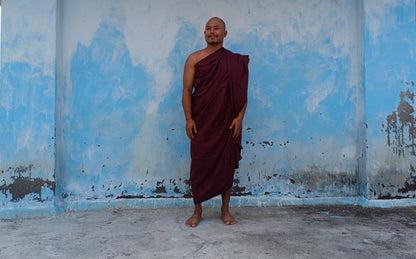 One Piece HandTailored Organic Cotton Authentic Buddhist Monk Monastic Robe,Kasaya Buddhist Monk Prayer/Meditation/Spiritual Cloth,Monk Gift