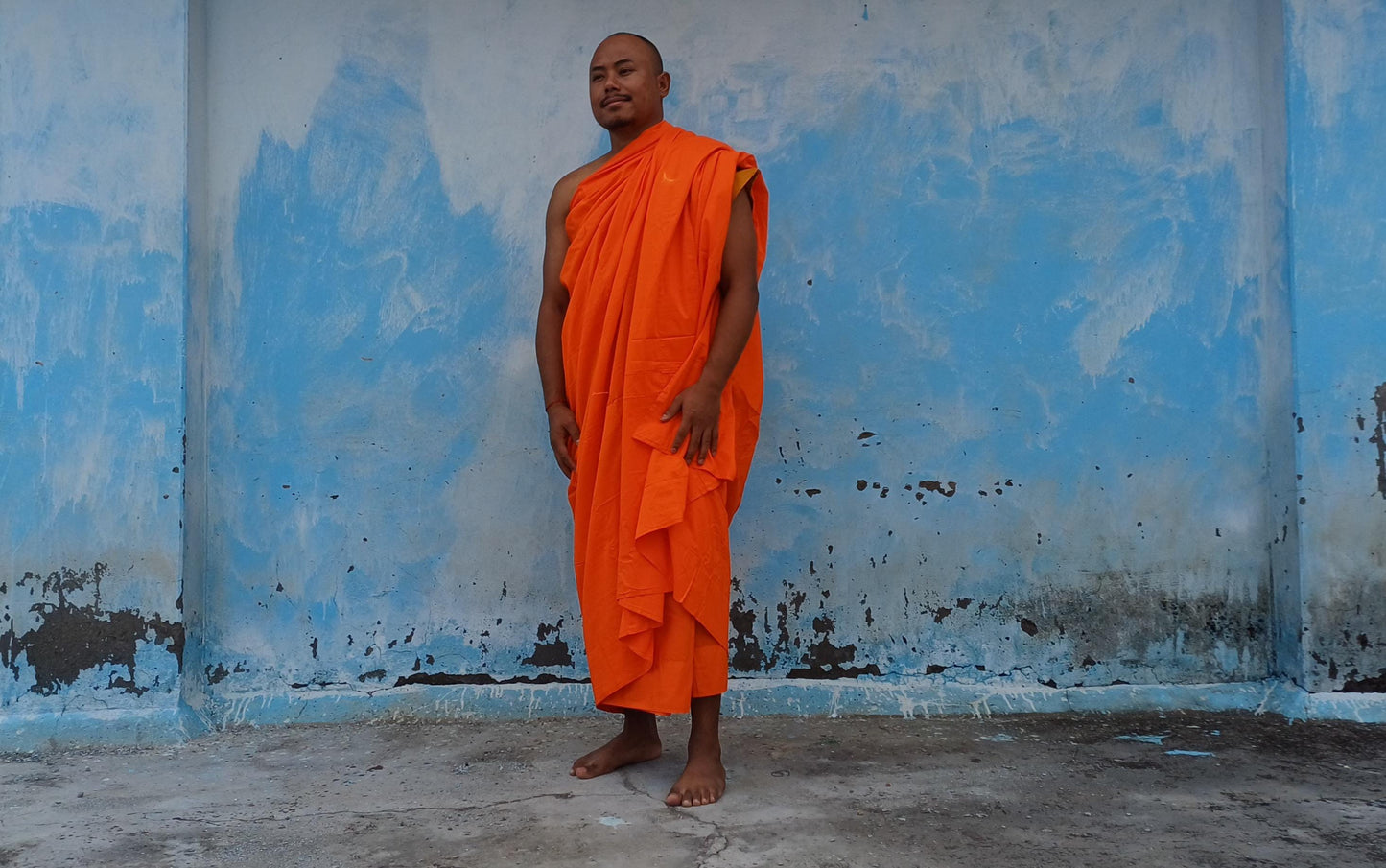 One Piece HandTailored Organic Cotton Authentic Buddhist Monk Monastic Robe,Kasaya Buddhist Monk Prayer/Meditation/Spiritual Cloth,Monk Gift